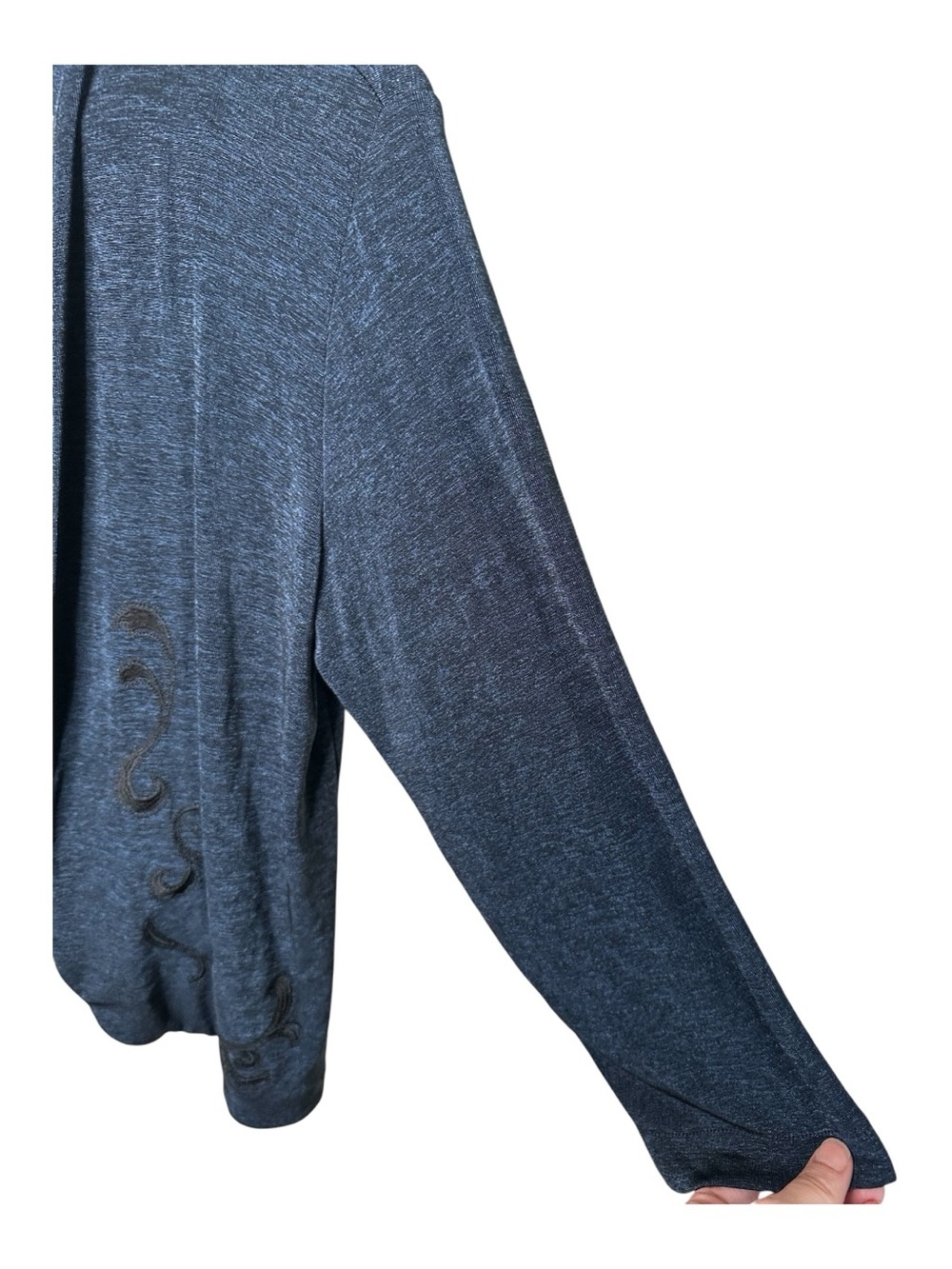 Chico’s Travelers Embroidered Cardigan Size 3 XL Dark Blue Black - Picture 3 of 6